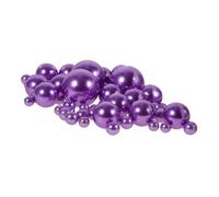 Tofficu Perlas Falsas para Jarrón sin Agujeros 110 Piezas, Relleno Decorativo para Jarrones, Cuentas de Plástico en Tonos Morado Oscuro 3cm, 2cm, 1cm y 0.8cm, Decoración para Bodas,