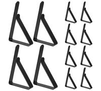 Tofficu Pinzas para Manteles de Acero Inoxidable Negras, 12 Unidades, Tamaño Pequeño (7.5x4.5x1.2 Cm), Clips Antideslizantes para Mesas Plegables, Sujetadores para Mantel al Aire Libre