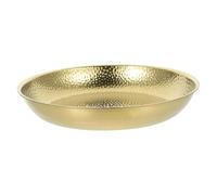 Tofficu Plato de Acero Inoxidable Martillado 24 Cm Dorado para Servir Pasta y Ensalada, Resistente a Altas Temperaturas, Multifuncional para Barbacoa y Frutas en Cocina y Mesa