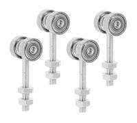 Tofficu Poleas para Puertas Correderas de Aleación Metálica, Rodamiento de Bolas Doble, Diámetro 22 Mm, 4 Piezas para Puertas de Armario, Granero E Invernadero, Ruedas Silenciosas de Alta