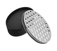 Tofficu Rallador de Queso Multifunción Recipiente Ovalado Negro, Cuchilla Grande de Acero Inoxidable para Verduras y Patatas, Herramienta Práctica para Cocina y Cortar Zanahorias