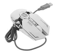 Tofficu Ratón para Juegos Cable USB, Luz RGB y 7 Teclas Programables, Carcasa de Plástico Plata para Ordenador y Partidas en PC