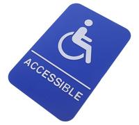 Tofficu Señal Autoadhesiva de Accesibilidad para Baño Unisex con Braille, Placa Ada para Entrada de Discapacitados, Resistente al Desgaste, Color Azul, Adecuado para Negocios,