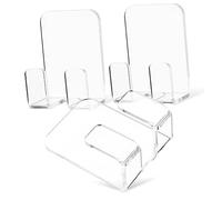 Tofficu Soporte Autoadhesivo Transparente 3 Unidades Para Ducha Baño, Organizador De Maquinillas De Afeitar y Toallas, Tamaño Compacto, Resistente Humedad, Uso Versátil Cocina y Baño