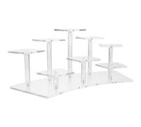Tofficu Soporte de Exhibición Acrílico Transparente de Múltiples Capas para Anillos y Collares Diseño Escalonado, Superficie Lisa Adecuado para Tienda de Joyería