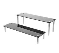 Tofficu Soporte para Cupcakes de Acrílico Transparente 2 Piezas, Exhibidor de Postres Base Desmontable, Soportes de Exhibición para Fiestas, Bodas y Cumpleaños, 30x9 Cm y 10 Cm de Altura