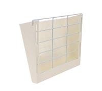 Tofficu Soporte para Jaula Comedero Integrado para Conejos y Animales Pequeños, Soporte de Fijación Beige, Porta Hierba Grande y Anti Desperdicio, Accesorio para Alimentación y Cuidado