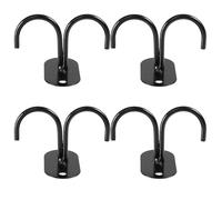 Tofficu Soporte para Tazas de Cocina Negro, 4 Colgadores Tornillos, Organizador Creativo para Colgar Tazas Debajo de Estantes, Apto para Hogar, Oficina y Cafeterías