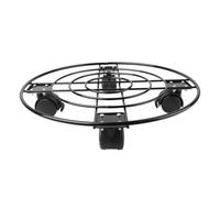 Tofficu Soporte Redondo con Ruedas Hierro de Freno para Negro Macetas | Base Móvil para Barriles de Whisky y Árboles en Maceta Grandes, Uso en Alfombras y Césped