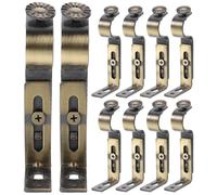 Tofficu Soportes de Barra de Cortina de Metal para Pared, 10 Unidades en Color Bronce, Soporte Lateral Resistente para Varillas de Cortinas, Accesorios para Instalación en Hogar y Oficina