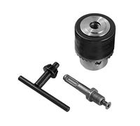 Tofficu Taladro de martillo eléctrico máquina herramienta mandril de tres mordazas giratorio kit de adaptador de mandril de taladro con adaptador de mango redondo Negro
