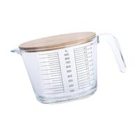 Tofficu Taza Medidora de Vidrio Resistente al Calor con Escala Graduada para Crema y Aceite, Práctica y Reutilizable para Hornear en Casa