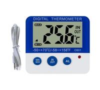Tofficu Termómetro Digital Para Refrigerador C601: Monitor De Temperatura Del Congelador Con Alarma Alta/Termómetro Para Interiores Y Exteriores Con Pantalla LED Para Seguridad