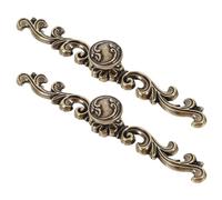 Tofficu Tiradores Vintage para Armarios y Cajones 2 Piezas, Tirador Largo de Aleación de Zinc 166 Mm, Acabado Amarillo Antiguo, Herrajes para Cocina y Muebles con Tornillos, Estilo Retro