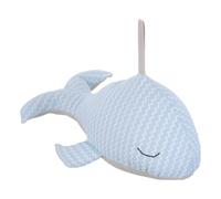 Tofficu Tope de Puerta Decorativo de Tela Diseño de Ballena Náutica Azul Claro, Bloqueador de Viento y Anticolisión para Interiores, Tope Creativo Protección del Hogar Oficina