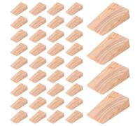 Tofficu Topes de Puerta de Madera Maciza Triangulares 40 Unidades 7x3,7x1,9 Cm Antideslizantes para Interiores Oficina y Hogar Seguridad Bloqueo Puertas