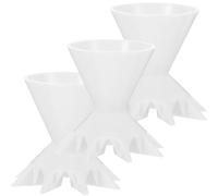Tofficu Vasos Divididos para Verter Pintura 3 Piezas, Vasos Mezcladores de Pigmentos de Plástico Blanco, Taza Mezcladora Vertedora Ligera para Pintura Acrílica y Acuarela, Adecuado