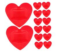 Tofficu Vendajes Adhesivos de Corazón Transpirable y Elástico, Color Rojo, 20 Unidades, Parches Creativos para Primeros Auxilios Diarios en Adultos