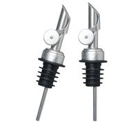 Tofficu Vertedor para Botellas de Licor de Acero Inoxidable 2 Piezas, Dispensador de Aceite de Cocina y Aceite de Oliva Boquilla Antigoteo, Práctico Accesorio para Bar y Cocina