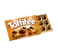 Toffifee Chocolates con Avellana y Caramelo - Caja de Bombones de 125 g - 15 Unidades - Textura Cremosa y Crujiente - Sin Gluten - Apto para Vegetarianos - Ideal para Disfrutar, Compartir o Regalar