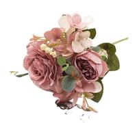 TOFIMA 1/5 Uds. Ramo De Peonías Rosas Artificiales Flores Falsas Festival Decoración del Hogar Arreglo De Plantas DIY Decoración De Boda Bonsái(1,5 pcs)