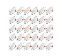 Tofisr Downlight LED Empotrable 5W Luz Blanca Fría 6000K - Ojos de Buey Redondos Metálicos para Techo (Corte Ф75-95mm) - Pack de 30 Unidades