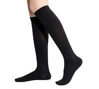 TOFLY Calcetines de compresión, graduados a 20-30mmHg para hombres y mujeres, opacos, medias de compresión a la altura de las rodillas con soporte firme ideales para embarazo y maternidad, Negro XL