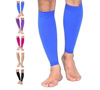 TOFLY - Manga de compresión para pantorrilla, 1 par, calcetines de compresión de piernas 20-30 mmHg para deportes, correr, ciclismo, viajes, Hombre, color azul, tamaño 2X-Large: 14.5" - 17" calf
