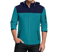 TOFOTL Abrigos Hombre Impermeable La Casual Traje de Agua Impermeable Tactica Lluvia Y Fina Plastico Plumon Chubasquero Plegable Cortavientos Ciclismo Chaquetas Deportivas Hombre 3Turquesa XL