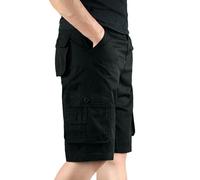 TOFOTL Bermudas Cargo Hombre para Grueso Trabajo Elastica Ligero Mis Pedidos Casual Bermudas Cargo Viajes Pantalones de Cintura Pantalón Corto Hombre 25-Negro M