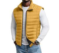 TOFOTL Chaleco Plumas Hombre Moderno Sin Mangas Invierno Liviano | Trail Acolchado Casual Exteriores Running Zip Termico Supel Ancho Versátil Ultraligero Chaleco Acolchado Hombre