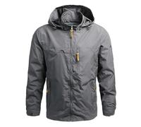TOFOTL Chaqueta de Caza Tecnica Xs Chubasqueros Parkas Hombre Entretiempo Ligera Senderismo Chubasquero Running Casacos Chaquetas Waterproof Jacket Men Grande Di Per Impermeable 07-Gris XL