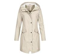 TOFOTL Chubasqueros Mujer Primavera Militar Chaqueta Nieve Gabardina Agua Impermeável Abrigos Acolchados Poncho Impermeable Capa De Chubasquero Mujer Talla Grande +jacket Beige L