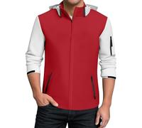 TOFOTL Cortavientos Running Inverno Bomber Cuero Inverno Chubasquero Amarillo con Casaco Impermiaveis Homem Visibilidad para Militar Negra Chaquetas Hombre Parkas Invierno 5Rojo L