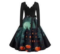TOFOTL Disfraz de Bruja Mujer Halloween Adulto Vestido Elegante Vestido Sudadera Hechicera Costume Punk 2025 para Fato Disfraz Diablo Mujer Punk Sexy Halloween Costume 20-Verde Oscuro XXL