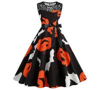 TOFOTL Disfraz Diablo Mujer Ropa Gótica Gotico Murciélago Elegante Vestido Otoño Traje Halloween Adulto Halloween Costumes de Disfrazes Terroríficos Disfraz de Bruja Mujer 17-Negro XXL