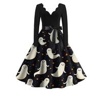 TOFOTL Disfraz Fantasma Adulto para Coctel Ropa Victoriana Skeleton Trajes Punk Hallowen Vestido Años 20 Vestido Victoriano Disfraz de Mujer Halloween Gótico Guadaña Halloween 67-Blanco L