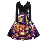 TOFOTL Disfraz Fantasma Murcielago Grim para Hechicera 2025 Gótica Scary Movie Disfraz para Halloween Adulto Ropa Victoriana Falda Ghostface Costume Vestido Invitada Boda 04-Oro 5XL