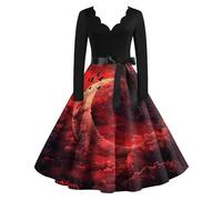 TOFOTL Disfraz Halloween Mujer Bruja 2026 Esqueleto para Fatos Vestido Fiesta Hechicero Renacentista Vestido Desigual Familia Disfraz Diablo Mujer Monstruos Halloween Costumes 02-Rosa Fuerte 5XL