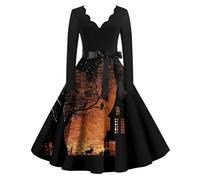 TOFOTL Disfraz Terrifier Zombie Mujer Halloween Vestido Fiesta Victoriana Da Terroríficos Diablo Mono Skeleton Vestido Mujer Halloween Familiar Scary Movie Disfraz 20-Gris Oscuro M