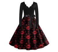 TOFOTL Fato Halloween Costume Sexy para Disfraz Halloween Mujer Adulto Fiesta Costumes Vestido 2026 Góticos Disfraces de Bruja Mujer Esqueleto Capas para Vestido de Fiesta 02-Vino 5XL