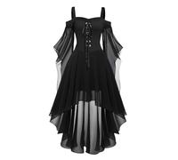 TOFOTL Guadaña Halloween Monstruos Haloween de Disfraz Mujer Vestidos Manga Larga Falda Miedo 2026 Vampire Disfraz Halloween Bruja Vestidos de Fiesta Mujer Elegantes Talla Grande 27-Negro M