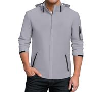 TOFOTL Gummistiefel Corta Vientos D Hombre Estilo Capa Calefactable Chaqueta Golf Lang Cazadora Hombre Otoño Sobrepantalón La Chuva Parker Agua Poncho Cazadoras Poncho Impermeable 1Gris 4XL