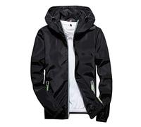 TOFOTL Impermeable Abrigo Trajes Tipico Chaqueta Calefactable Hombre Chandal Xs Chubasquero Futbol Hombre Casual Con Plumifero Per Parker Auténtico Cazadora Bomber Raincoat Men 09-Negro L