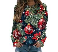 TOFOTL Jersey Navidad Pareja Sudadera Navideña +Fina Camiseta Hombre Suéter Navideño Regalos para Hombres Camisolas Natal Família + + Ropa De Navidad Camiseta De Gran Tamaño Verde Oscuro S