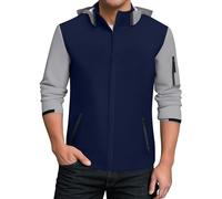 TOFOTL Mantel Cazadora Hombre Otoño Traje S Fina Canguro Estilo Deporte Chaqueta Esqui Impermeável Chaqueta Moto Ultraligero Corsé Vientos Poncho Chubasquero Hombre Impermeable 6Azul marino XXL
