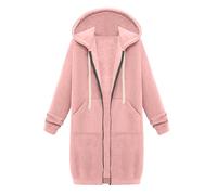 TOFOTL Mis Pedidos, Abrigo Mujer con Capucha Casual Entretiempo Felpa Suéter Navidad Polar Mujer Invierno Gracioso Elegante Sweater Mujer Invierno Navideño Anorak Gabardina Halloween 01 Rosa XXL