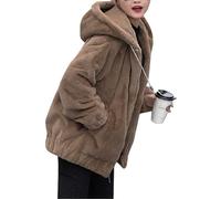 TOFOTL Mis Pedidos, Abrigos Mujer Invierno Bolsillo 2024 Elegante Felpa Plumífero Navideño Mis Pedidos Realizados Elegantes Básico Ropa Hippie Mujer Baratas Sudadera Anorak Navidad Café XL