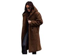 TOFOTL Mis Pedidos, Abrigos Mujer Invierno con Capucha Retro Entretiempo Suave Jacket Navidad Regalos Mujer Vintage Elegante Abrigo Corto Mujer Invierno Sudaderas Plumífero Navideño Café S