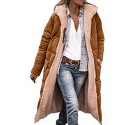 TOFOTL Mis Pedidos, Abrigos Mujer Invierno Rebajas con Capucha Moda Básico Felpa Jersey Navideño Parkas Mujer Cómodos Deportivo Plumas Mujer Invierno Navidad Plumífero Parka Baratas 01 Brown XL
